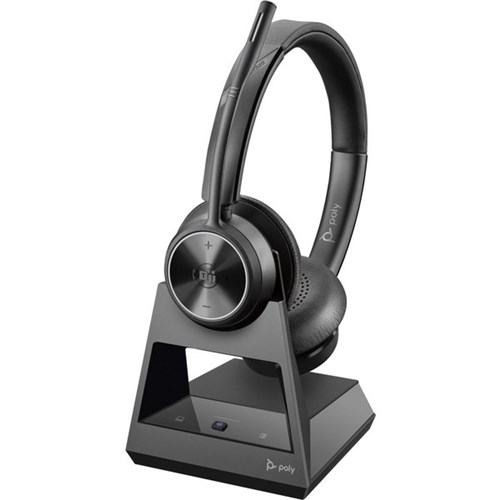 Poly Savi 7320 Office MS Stereo DECT 1880-1900 MHz Wireless Headset Black