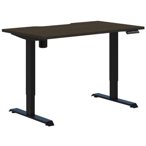 Switch One Electric Height Adjustable Desk 1200x700mm Charred Oak Timberland/Black