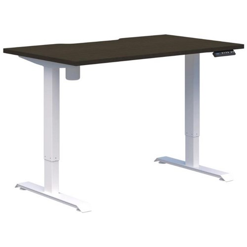 Switch One Electric Height Adjustable Desk 1200x700mm Charred Oak Timberland/White