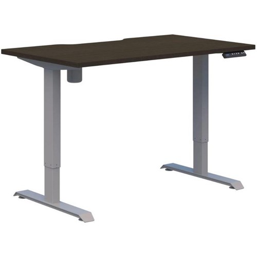Switch One Electric Height Adjustable Desk 1200x700mm Charred Oak Timberland/Silver