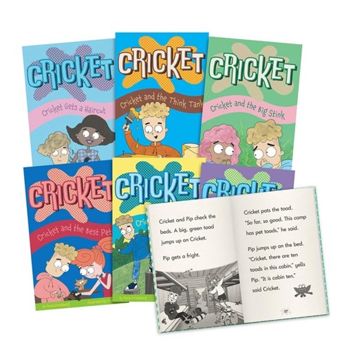 Beanstalk Books Cricket The Kid Phase 4 Decodable Chapter Books, Box of 6