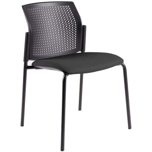 Zest Visitor Chair 4 Leg Black Shell Standard Fabric/Black