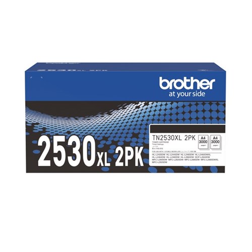 Brother TN2530XL2PK Black Laser Toner Cartridge Super High Yield, Pack of 2