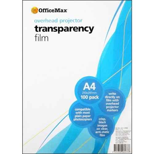 OfficeMax Overhead Projector Transparency Film A4, Pack of 100
