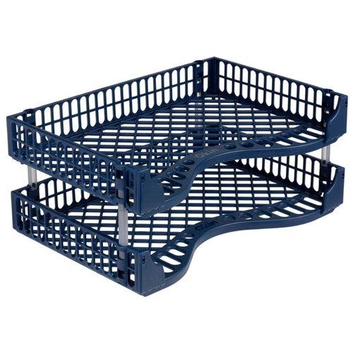 Okin Document Tray Navy Blue, Pack of 2