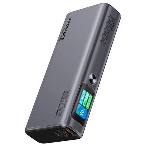 Promate Sleek PD Aluminium Powerbank 130W 20000mAh Grey