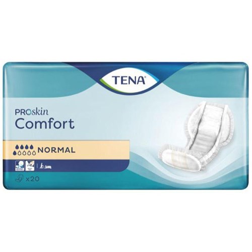 TENA ProSkin Comfort Continence Pads Normal Unisex, Carton of 4 Packs of 20