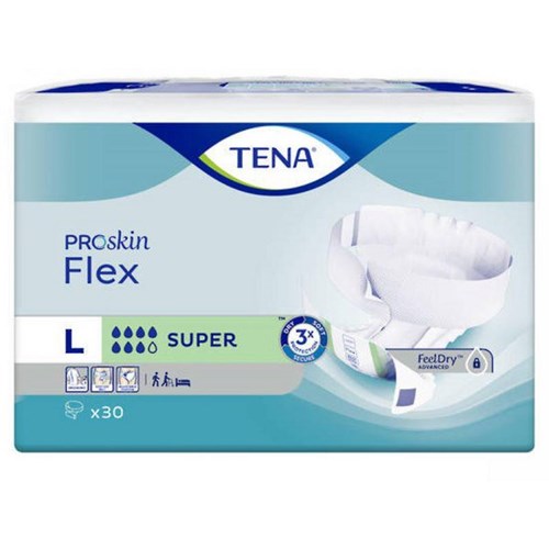 TENA ProSkin Flex Continence Briefs Unisex Large, Carton of 3 Packs of 30