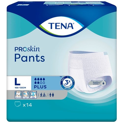 TENA ProSkin Continence Pants Plus Unisex Large, Carton of 4 Packs of 14