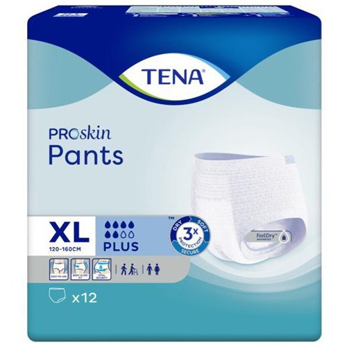 TENA ProSkin Continence Pants Plus Unisex XL, Carton of 4 Packs of 12