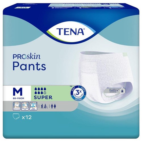 TENA ProSkin Continence Pants Super Unisex Medium, Carton of 4 Packs of 12