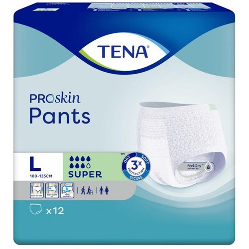 TENA ProSkin Continence Pants Super Unisex Large, Carton of 4 Packs of 12