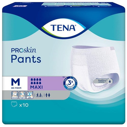 TENA ProSkin Continence Pants Maxi Unisex Medium, Carton of 4 Packs of 10