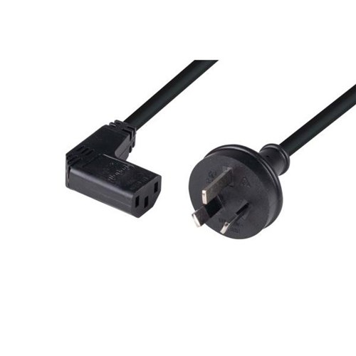 Dynamix Power Cord 3 Pin Plug to Right Angled IEC C13 Female Plug 10A 2m