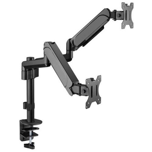 Brateck LDT48-C024 Desk Mount Dual Monitor Arm Pole-Mounted Gas Spring 17-32 Inch