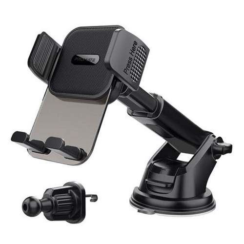 Promate Secure Smartphone Holder Multiple Mounting Options Black