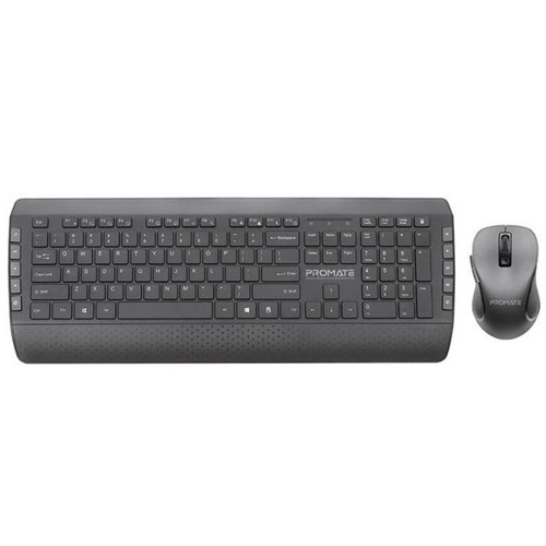 Promate Full Size Wireless Multimedia Keyboard and Mouse Combo Black