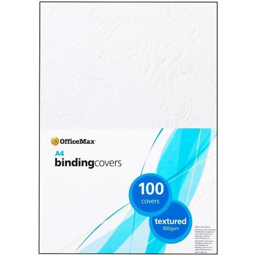 OfficeMax Textured Binding Covers A4 300gsm White, Pack of 100