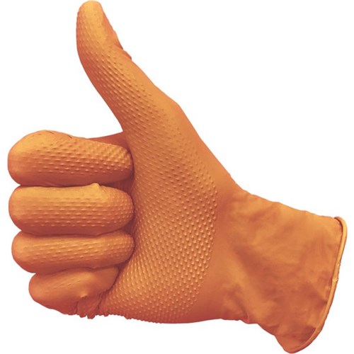 Eagle Diamond Textured Nitrile Gloves Orange