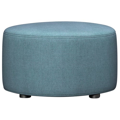 Ottoman Round 600x350mm Warwick Pushka Fabric/Cascade