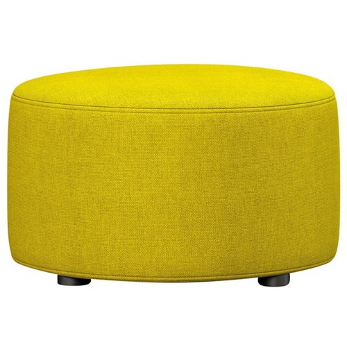 Ottoman Round 600x350mm Warwick Pushka Fabric/Manuka