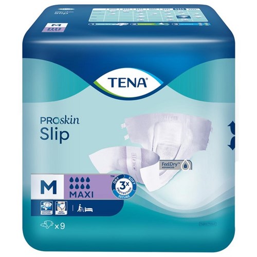 TENA ProSkin Slip Continence Pads Maxi Medium, Carton of 6 Packs of 9