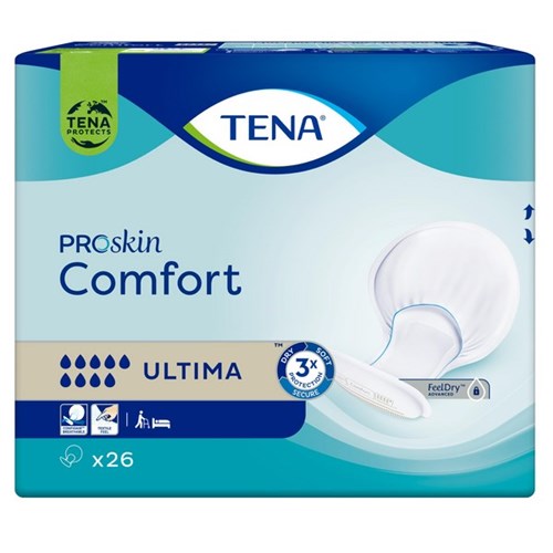 TENA ProSkin Comfort Ultima Continence Pads Unisex, Carton of 2 Packs of 26