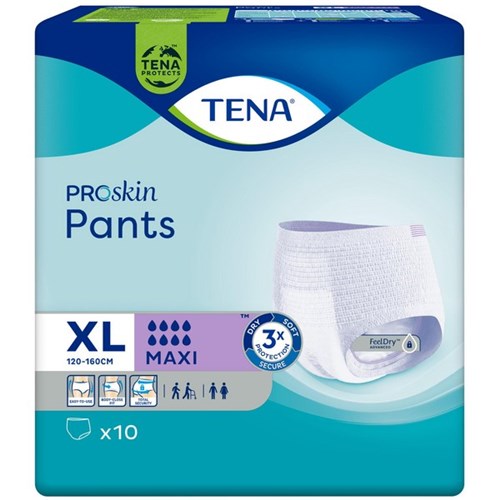 TENA ProSkin Continence Pants Unisex Maxi XL, Carton of 4 Packs of 10