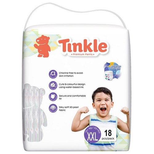 Tinkle Premium Nappy Pants XXL, Carton of 8 Packs of 18