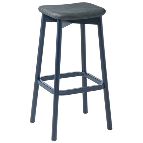 Eden Orlo Bar Timber Stool 764mm Navy Ash/Pelle Navy