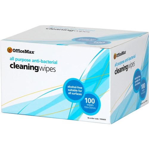 OfficeMax Telephone & Surface Cleaning Wipes, Pack of 100