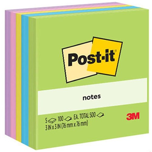 Post-it® Notes 654 76x76mm Floral Fantasy, Pack of 5