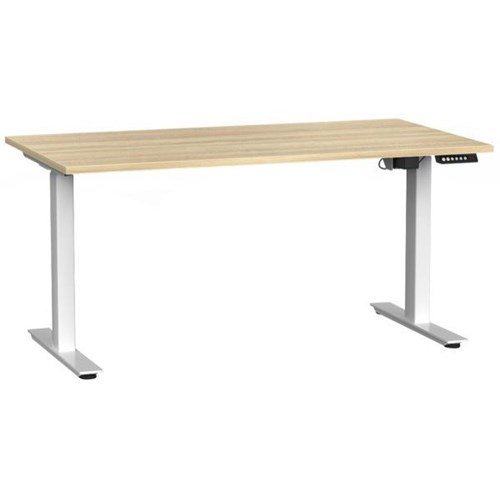 Agile 2 Electric Single User Height Adjustable Desk 1500mm Atlantic Oak/White