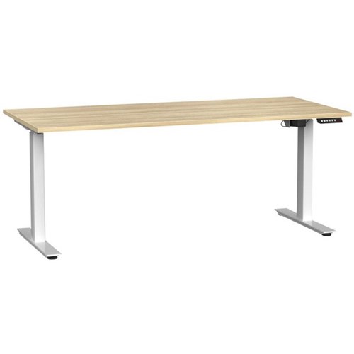 Agile 2 Electric Single User Height Adjustable Desk 1800mm Atlantic Oak/White