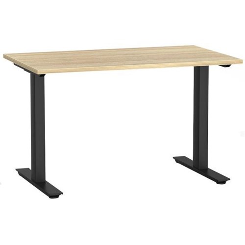 Agile Single User Desk 1200mm Atlantic Oak/Black