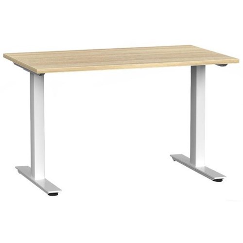 Agile Single User Desk 1200mm Atlantic Oak/White