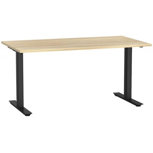 Agile Single User Desk 1500mm Atlantic Oak/Black