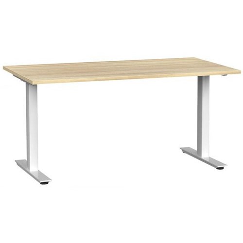 Agile Single User Desk 1500mm Atlantic Oak/White