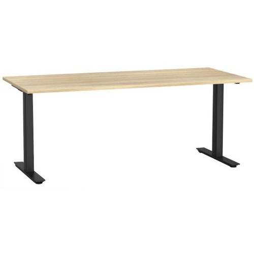 Agile Single User Desk 1800mm Atlantic Oak/Black