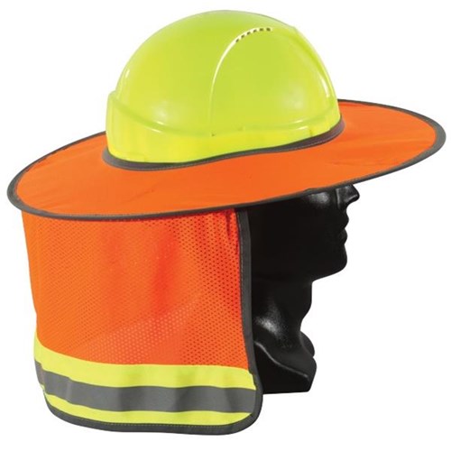 Full Brim Sun Shield For Hard Hat Hi Vis Orange | OfficeMax NZ