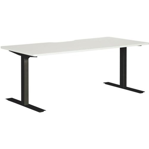 Amplify Single User Desk Scallop Top 1500mm White/Black