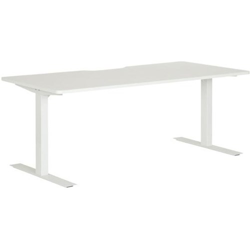 Amplify Single User Desk Scallop Top 1800mm White/White