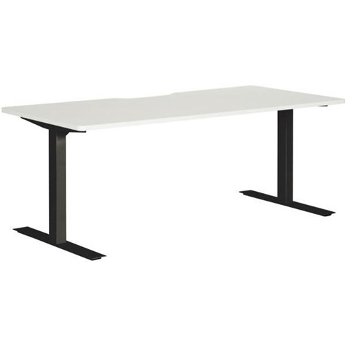 Amplify Single User Desk Scallop Top 1800mm White/Black