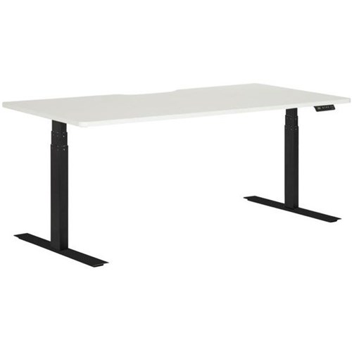 Amplify Electric Height Adjustable Desk Dual Motor Scallop Top 1800mm White/Black