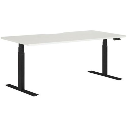 Amplify Electric Height Adjustable Desk Dual Motor Scallop Top 1500mm White/Black