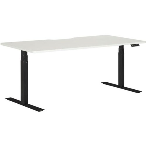 Amplify Electric Height Adjustable Desk Single Motor Scallop Top 1800mm White/Black