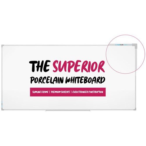 Boyd Visuals Clarity Porcelain Whiteboard Magnetic 1200 x 2400mm