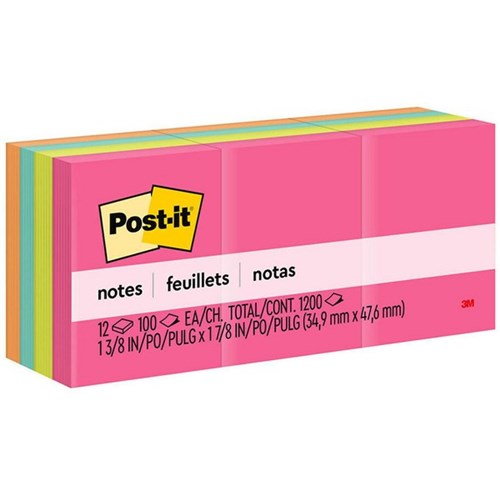 Post-it® Notes 653 35x48mm Poptimistic, Pack of 12