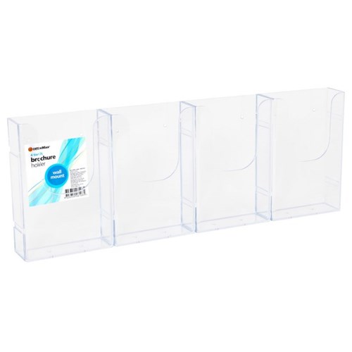 OfficeMax Brochure Holder Horizontal Wall Mounted DLE 4 Pocket