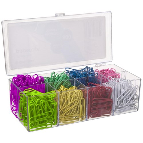 OfficeMax Paper Clips Round Vinyl Coated 33mm Assorted Colours, Pack of 800